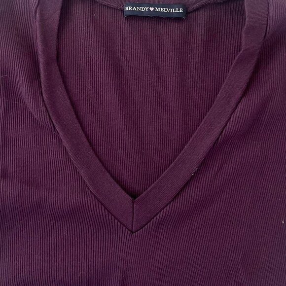 Brandy Melville purple V-neck t-shirt - Picture 3 of 3